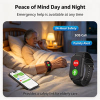 Montre connectée intelligente pour seniors S3 avec détection de chute, 4G, appel d'urgence SOS, notification familiale, étanche, montre pour personnes âgées
