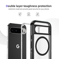 Étui de protection en TPU+PC anti-chute avec béquille et recharge sans fil pour Google Pixel 9 Pro XL, fin, étanche, mat, magnétique