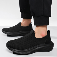 Chaussures de sport noires tendance, antidérapantes, décontractées, respirantes, pour hommes, chaussures de course et de marche, baskets à semelle souple, taille 39-46