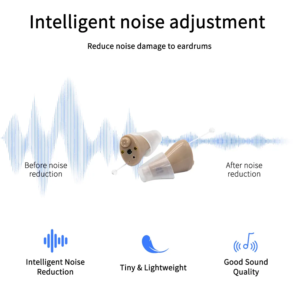 快適なデジタル充電式広帯域共振補聴器