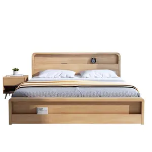 Роскошная мебель для дома, набор для спальни, многофункциональный набор мебели, можно поднять и опустить регулируемую деревянную кровать для хранения
