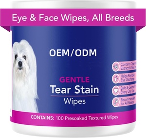 Toallitas de Limpieza Suaves para Manchas de Lágrimas de Marca Blanca para Perros y <span class=keywords><strong>Gatos</strong></span>, Toallitas Texturizadas para el Cuidado que Eliminan la Salpicadura y la Mucosidad con Aloe y Manzanilla - Product Image 1