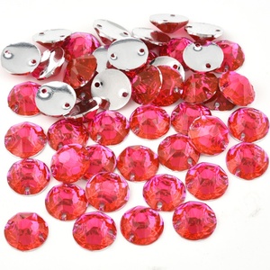 Strass en résine Oleeya, pierres précieuses en vrac, 8+8, cristaux ronds, strass à dos plat argenté à coudre pour robe de mariée - Product Image 2