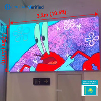 Écran LED d'affichage numérique pour installation fixe en intérieur, 3,2 * 1,76 m, 2,88 * 0,96 m, pour les lieux commerciaux au Kazakhstan