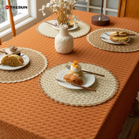 Napperon de table élégant et classique, accessoire stylé pour la photographie, dessous de plat anti-brûlure, fait main en cuir PU écologique