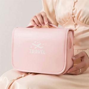 Large Capacity Waterproof PU Makeup <b>Storage</b> Bag Travel Foldable Hanging Cosmetic Organizer <b>Toiletry</b> Bag - Product Image 5