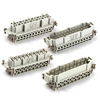 Conector Rectangular Industrial de Alta Resistencia BYLJQ HE-018-M/F HE-024-M/F, 18 Pines 24 Pines Macho/Hembra, IP65, Aleación de Aluminio Fundido a Presión