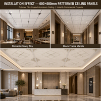 Plaque de plafond carrée en aluminium 600x600mm, isolation thermique, ignifuge, pour salle de bain et cuisine