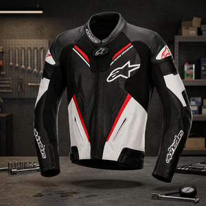 Chaqueta de cuero para motocicleta estilo carreras, manga larga, con cremallera, chaqueta de montar con logo personalizado, unisex, para adultos. - Product Image 4