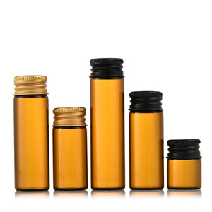 Flacone in <span class=keywords><strong>vetro</strong></span> borosilicato da 22 mm di diametro, vuoto, oscurante, marrone, a prova di luce, con tappo a vite nero, ideale per conservazione - Product Image 3