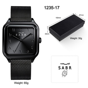 Montre à quartz pour homme SABR, montre-bracelet de mode, chiffres arabes, montre à quartz pour homme, sport décontracté, boîtier en alliage, bracelet en acier - Product Image 5
