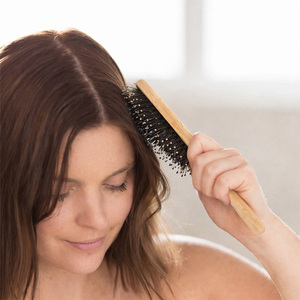 Natural Boar Nylon 2-in-1 Styling <b>Brush</b> <b>Scalp</b> Massage Oil Control Hair Comb for Professional Kit - Product Image 4