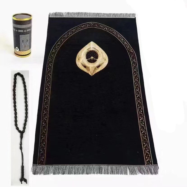 New 70X110cm Muslim Floor Carpet Living Room Mat Islamic Kids Prayer Mat Allah Muslim Funeral Gift Set Religious Prayer Mat Set