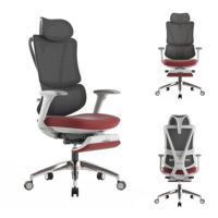 Chaise de bureau ergonomique en tissu KOHO pour conférence, avec support lombaire et repose-pieds