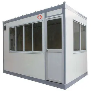 Venda de casas de luxo modular, caixa de aço de corpo branco para janelas, quadro, gráfico, escritório, sentry, casa