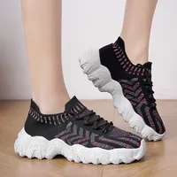 Chaussures décontractées en maille extensible pour femmes, respirantes, confortables, résistantes aux chocs, à bout fermé, à enfiler, baskets tendance toutes saisons