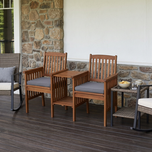 Contemporary Solid Pine Wood Chaise Lounge <b>Bench</b> Outdoor Water-Resistant Cushions Bedroom Courtyard Farmhouse Park Villa-Jack - Product Image 1