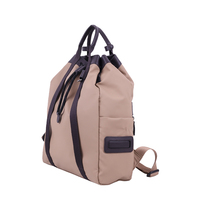 Tas Selempang Khaki Unisex, Tas Ransel 2 in 1 Serbaguna Kasual untuk Penggunaan Sehari-hari di Luar Ruangan