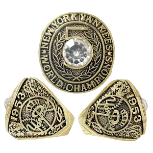 Bague de championnat de <span class=keywords><strong>baseball</strong></span> rétro style 1953 New York <span class=keywords><strong>Yankees</strong></span>, bijou de haute qualité et tendance - Product Image 4
