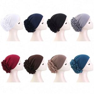 Flower Design Fashion Women's Headscarf Polyester Spandex Multifunction Hair Care Chemo <b>Caps</b> Muslim Outdoor Turban <b>Hijab</b> Daily - Product Image 2
