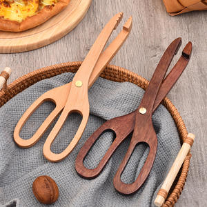 Fabrik Großhandel Lebensmittel Schere Clip Holz Kreative Kuchen Leckereien Holzbrot Zange Tragbare Backwerk zeuge Schere Brot Zange - Product Image 2
