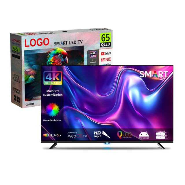 Factory Wholesale 32 43 50 55 65 Inch Frameless LCD Smart TV 2K 4K USB Support HD Input LED 120Hz Android Hotel TV