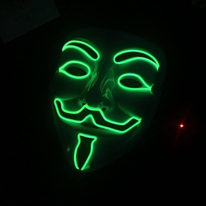 Máscaras LED para Fiesta, Estilo V de Vendetta, Anónimo, <span class=keywords><strong>Guy</strong></span> Fawkes, Accesorio de Disfraz para Adultos, Cosplay, Mascarada, Disfraz - Product Image 5
