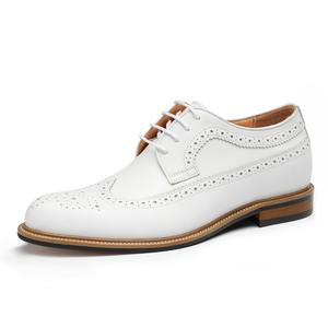 Heel <b>shoes</b> for wedding groom - <b>white</b> leather <b>shoes</b> for <b>men</b> - genuine leather business formal <b>shoes</b> - Product Image 5