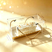 Boîte à gâteau transparente personnalisable IMEE, boîte cadeau portable avec poignée en corde dorée, parfaite pour l'emballage de pâtisseries et de desserts