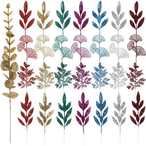 Fleurs de Noël artificielles Guanyi, décorations en plastique scintillantes pour arbre, arrangements de fêtes, série irisée - Product Image 1