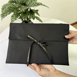 ChuangHua Wholesale Black Twill Cotton <b>Envelope</b> Pouch for Shoes Dress Cloth Dust Bag Logo Custom for Jewelry <b>Gift</b> Packaging - Product Image 4