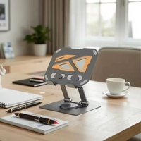 Support de tablette tout en métal, rotation à 360 degrés, pliable, portable, rehausse le bureau, meilleure dissipation de chaleur, support de tablette