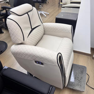 Chaise de salon électrique en cuir synthétique de conception moderne avec pompe hydraulique chaise de perm/teinture de levage inclinable pour barbier - Product Image 5