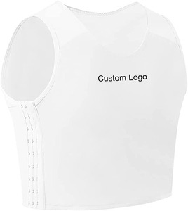 VK Trans Lesbian Chest Binder Top Size Plus Short Tank avec bande élastique solide Style quotidien Respirant Nylon Spandex - Product Image 2