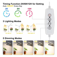 Lampe de culture Joystar à 3 têtes pour plantes d'intérieur en floraison, 132 LED, spectre complet simulant le soleil, gradation à 5 niveaux, minuterie 3/6/12H