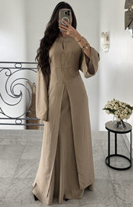 Conjunto de vestido modesto islámico Vestidos elegantes para mujer Vestidos maxi de lino modestos musulmanes - Product Image 5