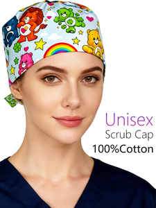 หมวกผ่าตัดพิมพ์ลายการ์ตูนหมีหมวกเปล่าหมวกพยาบาลหมวกผ่าตัดในโรงพยาบาลวิสัญญีแพทย์ทันตแพทย์หมวก - Product Image 2