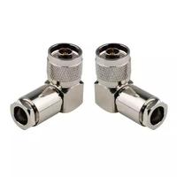Abrazadera macho N personalizada de fábrica, cable coaxial de ángulo recto para conector rf LMR400, uhf