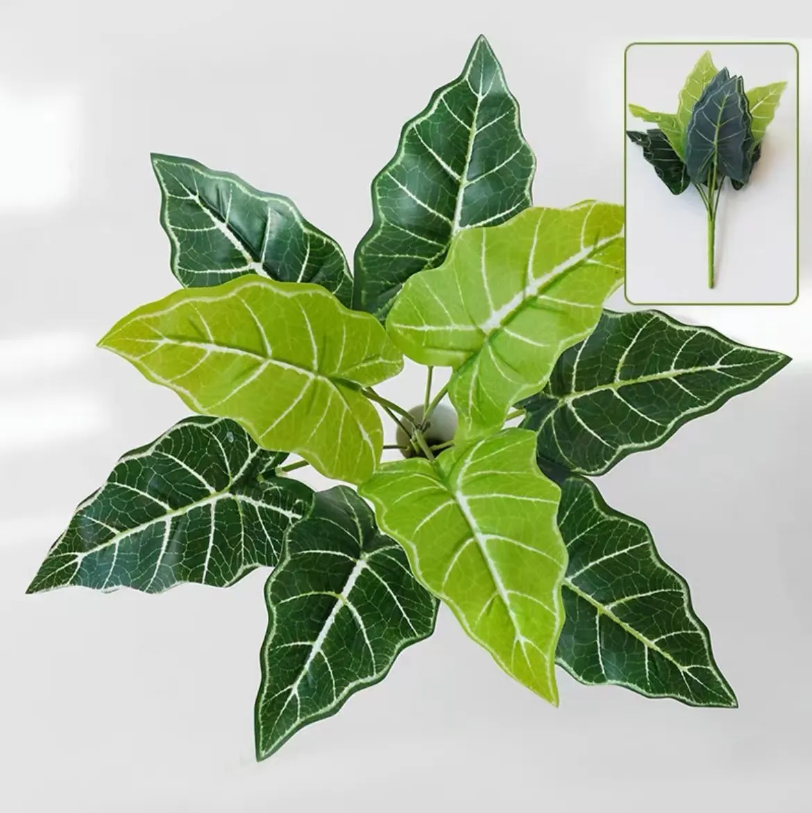 Fabrika toptan sıcak satış yapay saksı bitkileri yeşil turp kaplumbağa yaprak bitki dekorasyon yaratıcı yapay bitkiler