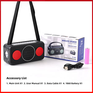 ลำโพงบลูทูธพกพาแบบพับได้ พร้อมวิทยุ FM เสียงสเตอริโอแบบสามลำโพง รองรับการเล่นไฟล์ผ่าน USB และ TF พร้อมสายคล้องคอ ไฟ LED สำหรับใช้งานกลางแจ้ง - Product Image 3