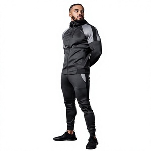 Men Sporty Hooded Zipper <b>Hoodie</b> & Straight Trouser Tracksuit Custom Logo & Designs 100% <b>Polyester</b> Jogging Sports Wears Tracksuit - Product Image 1
