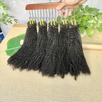 Extensions de cheveux humains 100% naturels non traités, grade 12A, bouclés crépus, cuticules alignées, provenance Vietnam