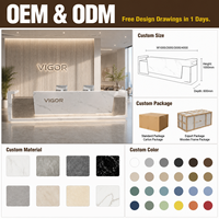 Bureau d'accueil d'entreprise de luxe moderne avec texture haut de gamme, adapté à la personnalisation OEM/ODM pour les groupes d'entreprises et les halls d'hôtels