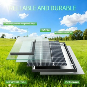 High Efficiency <b>100W</b> Monocrystalline Silicon <b>Solar</b> <b>Panel</b> for Home Emergency Power Backup Grid System Battery Charging 22% - Product Image 4
