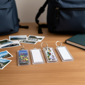 Porte-clés en acrylique transparent avec insertion de photo personnalisée, porte-clés DIY tendance pour cadeaux promotionnels, porte-clés en plastique respectueux de l'environnement - Product Image 2