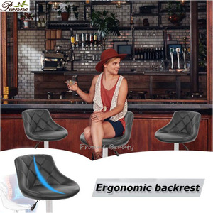 Nouveau design, tabourets <span class=keywords><strong>de</strong></span> bar confortables et pivotants avec hauteur <span class=keywords><strong>de</strong></span> chaise et dossier - Product Image 4