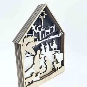 Supplier Hot Selling Christmas Nativity Decor Wooden Jesus Birth Scene Religious Tabletop <b>Ornaments</b> for Home Holiday Decoration - Product Image 4