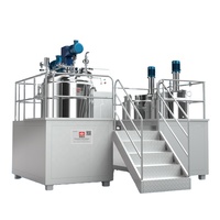 Mélangeur Industriel Stationnaire 50L 100L 200L 500L pour Gâteaux, Gels, Émulsions, Cosmétiques, Homogénéisation Sous Vide, et Shampoings