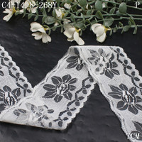 Bordure en dentelle florale blanche non élastique de 7 cm de large, en nylon tricoté chaîne, pour vêtements, accessoires textiles de maison, fourniture d'usine