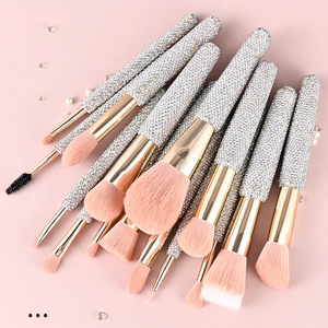 Ensemble de 15 pinceaux de <span class=keywords><strong>maquillage</strong></span> en diamant, rose brillant, argent, cristaux, logo personnalisé, pinceaux cosmétiques scintillants, ensemble de pinceaux de <span class=keywords><strong>maquillage</strong></span> - Product Image 5
